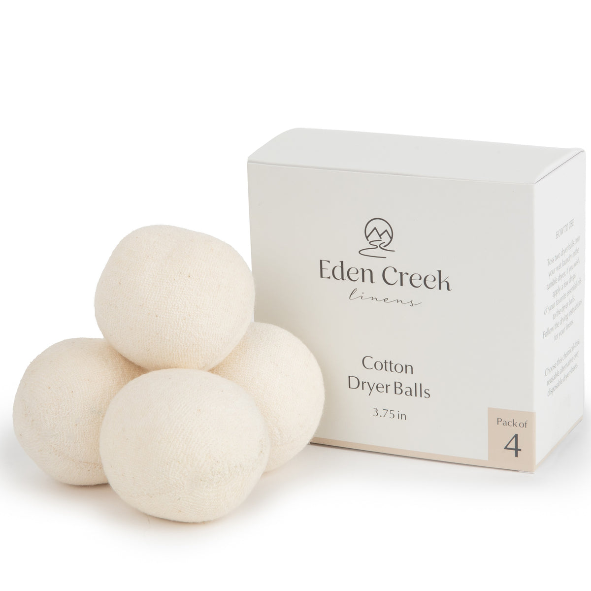 Eden Creek Linens Cotton Vegan Dryer Balls Sticky Toffee Textiles