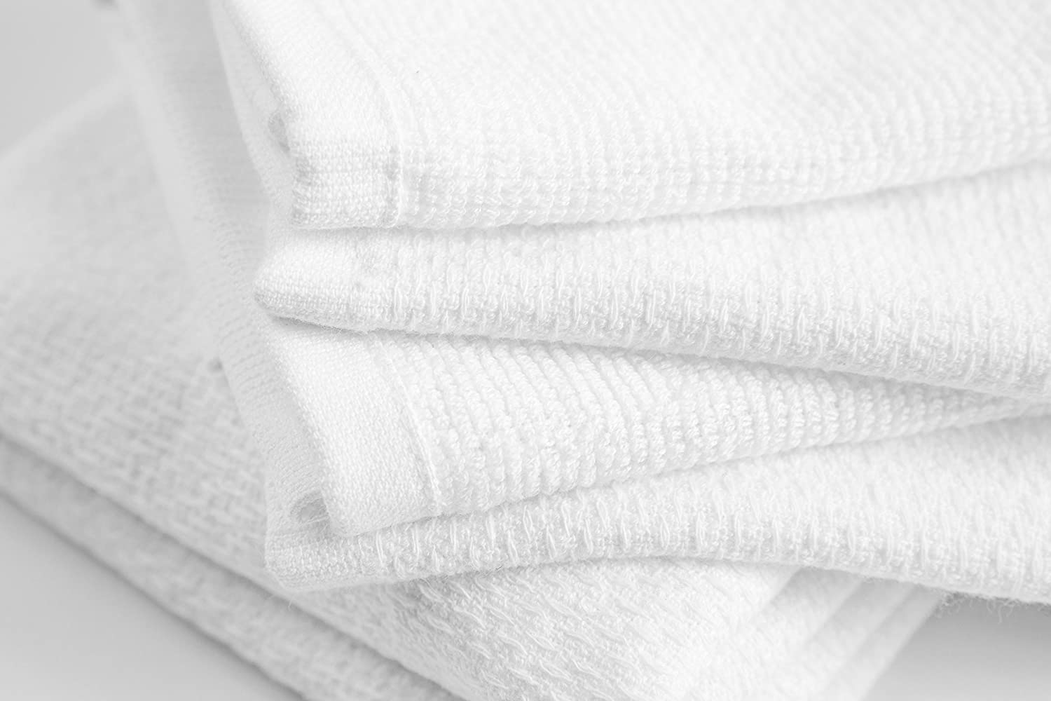 Sticky Toffee Cotton Terry White Kitchen Dish Towel, 4 Pack, 28 x