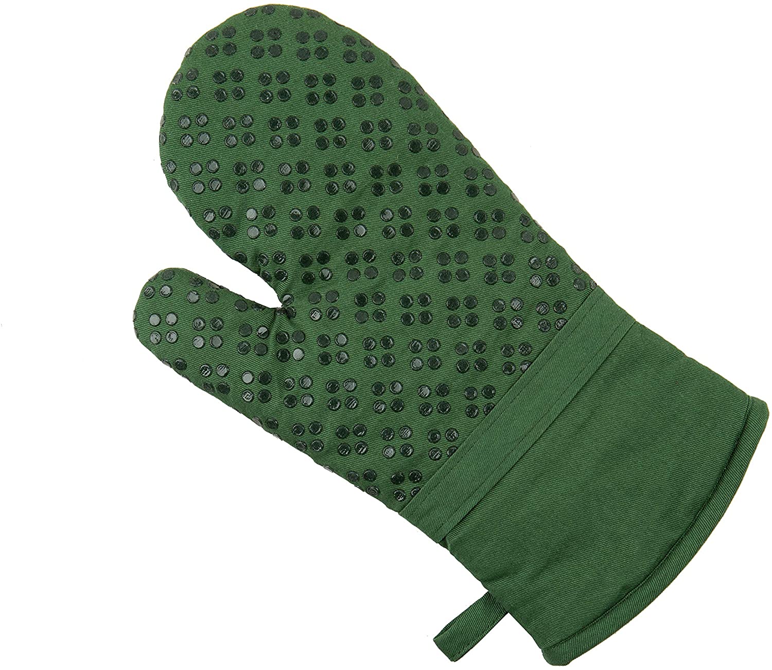 1pc Cute Flower Print Green Anti-scalding Oven Mitt, Silicone Oven Glove  For Kitchen