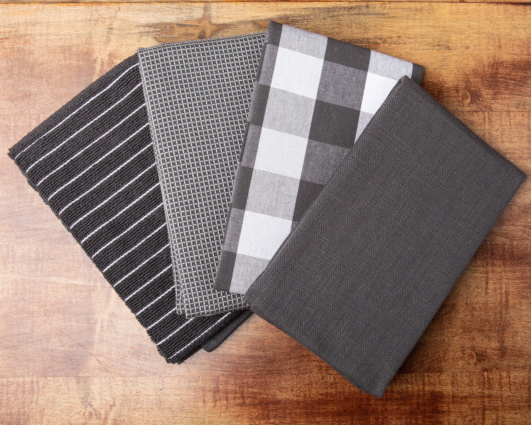 Pack of Two Textured Grey Tea Towels