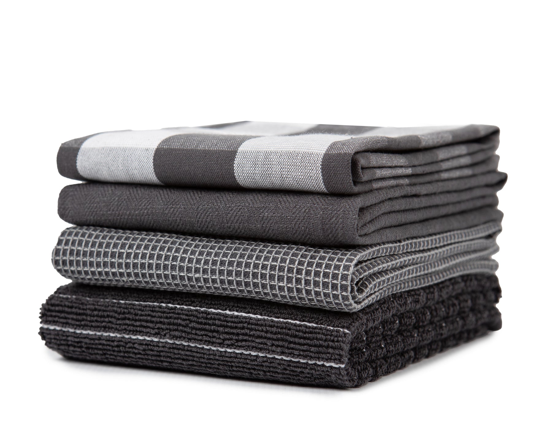 Pack of Two Textured Grey Tea Towels