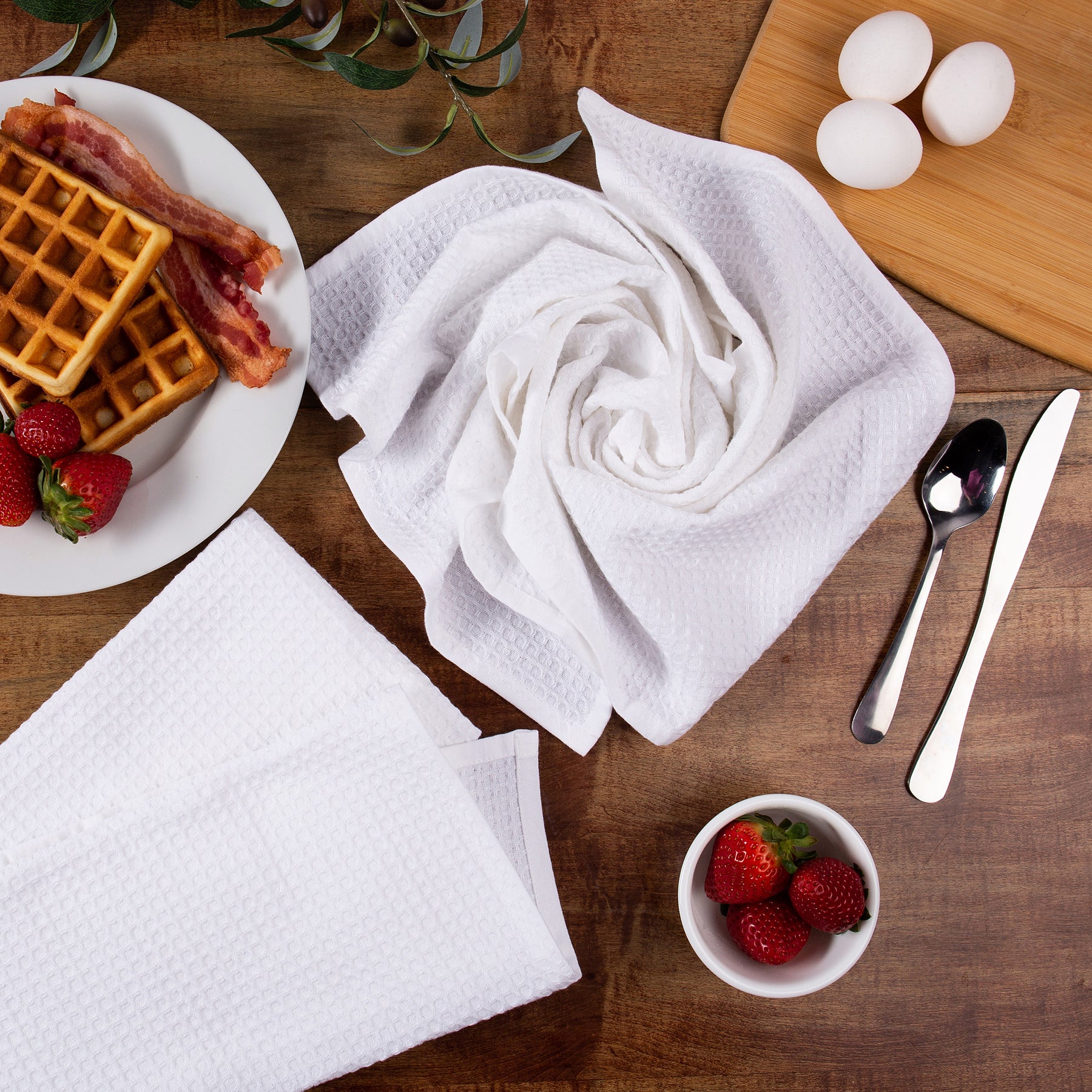 Fine Quality Waffle Weave Kitchen Towels, Decorative Dish Cloth
