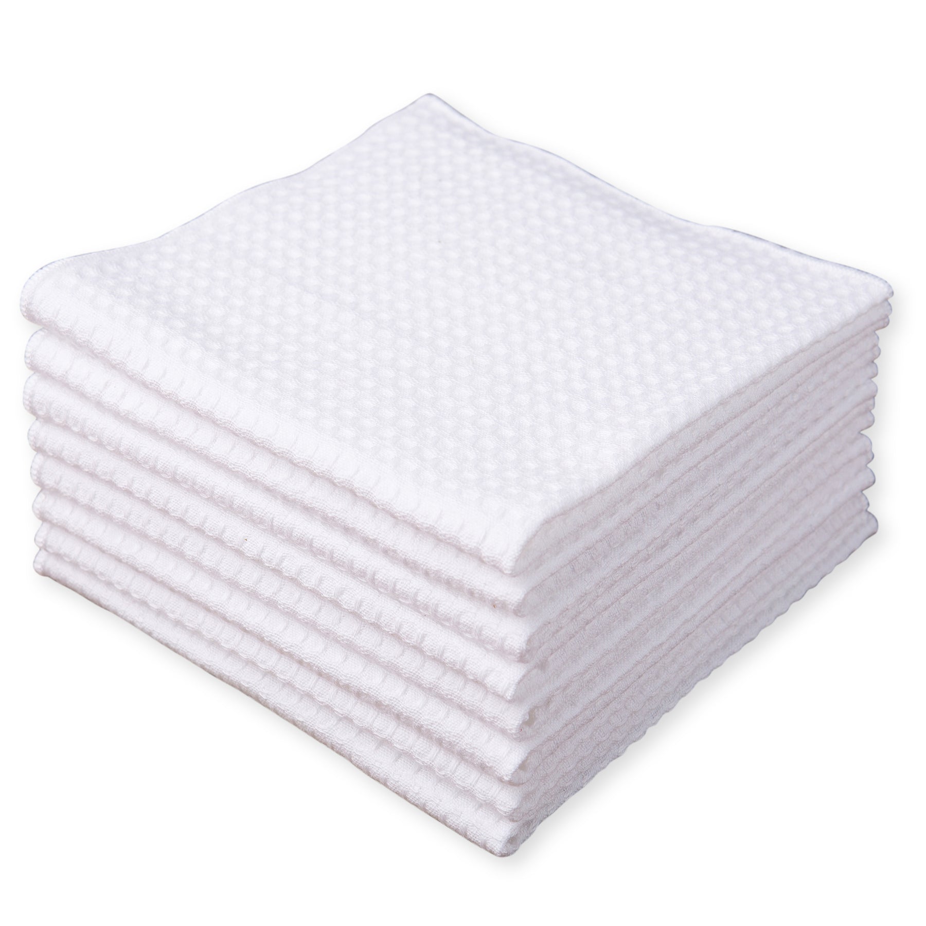 Chef Approved Striped White Waffle Weave Cotton Dish Cloth - 13L x 15W